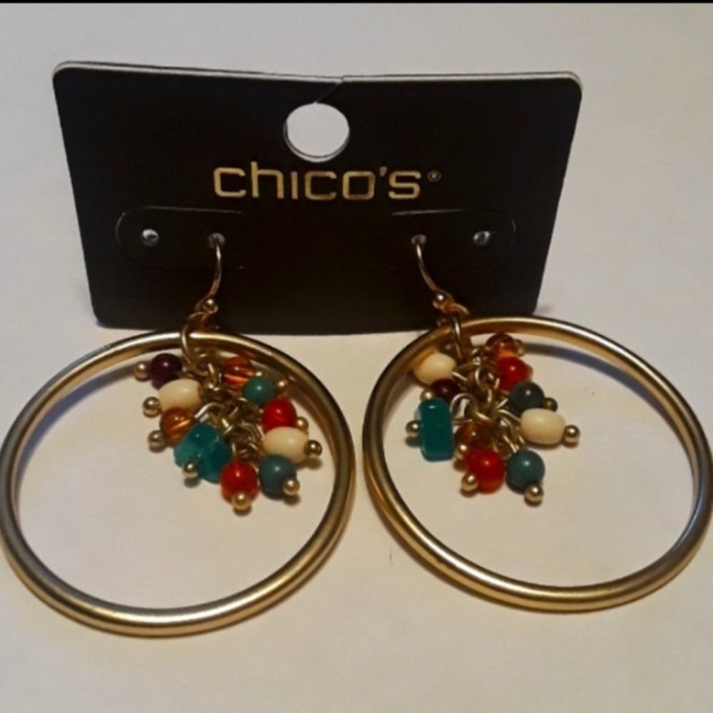 Sleek Multi-Color Cluster Hoop Earrings - Picture 3 of 9